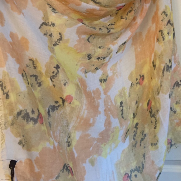 Feminine Suzy Shier Spring Scarf with lovely pastel yellows, pinks, white - Picture 2 of 3